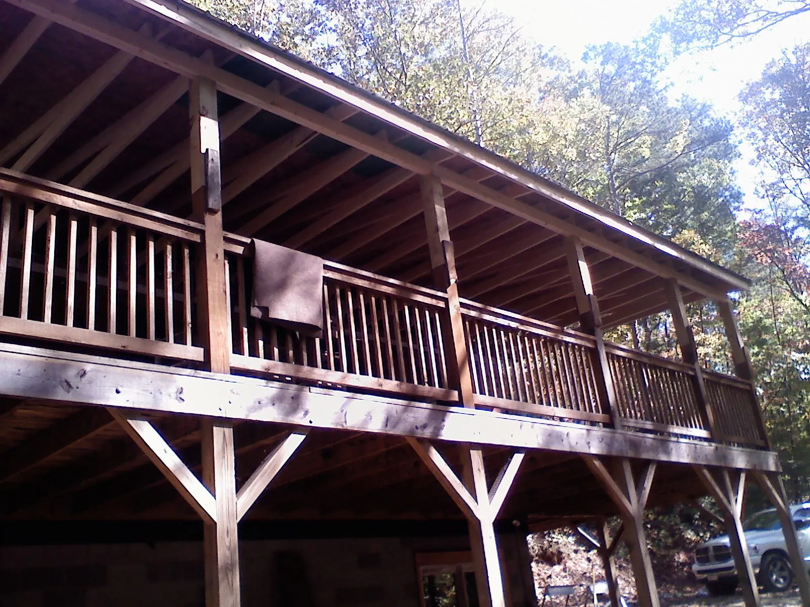 Timber framing under a new elevated porch and deck — Roof Leak Repair in Chehalis by Roofing Brothers